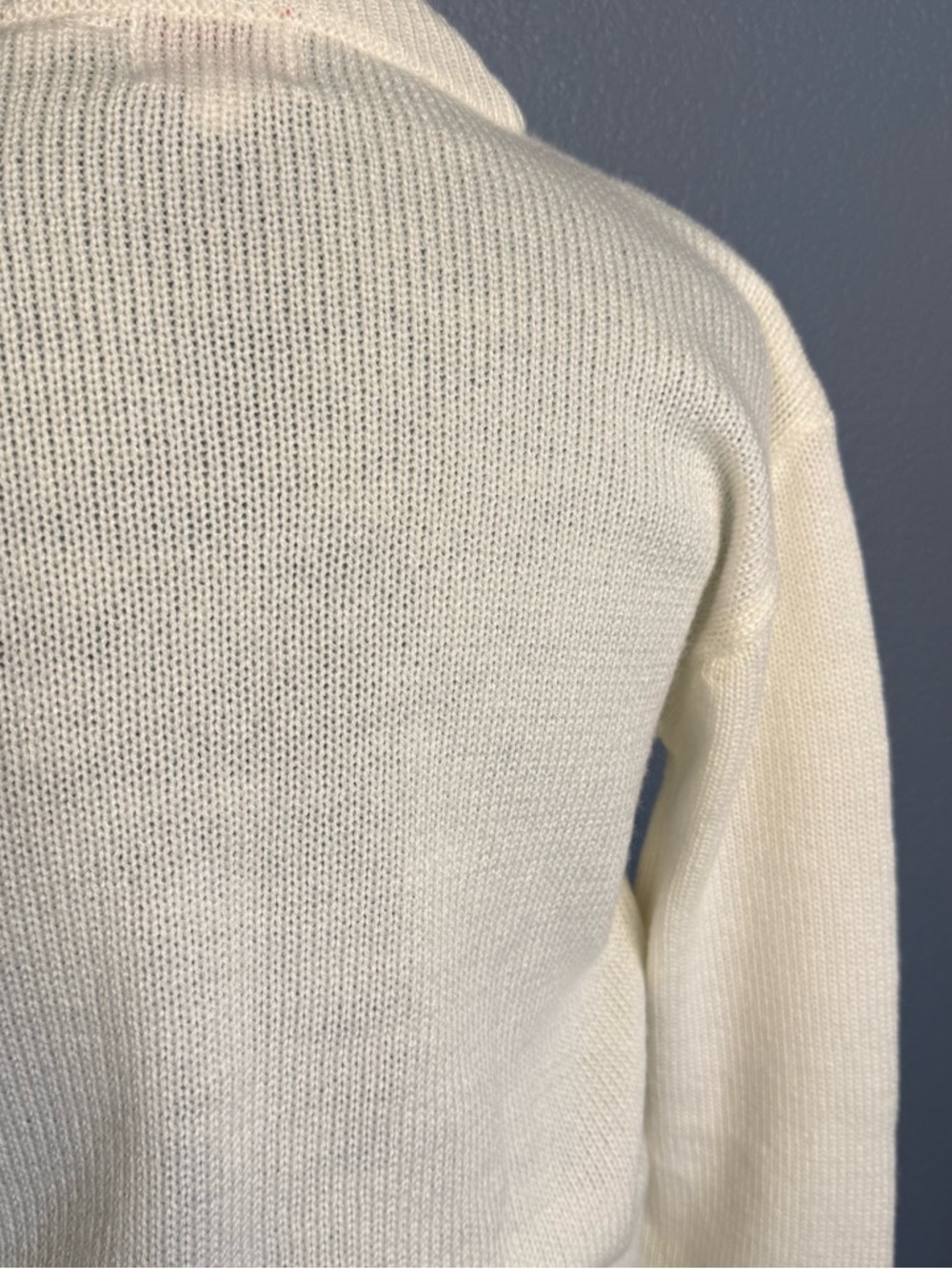 Vintage Disney Mickey Mouse Sweater XL Cream V Neck Graphic Knit Y2K - Picture 6 of 9
